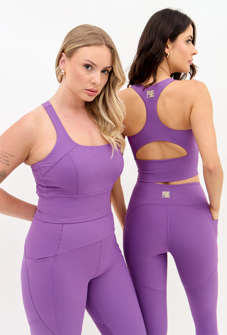 Top longo dupla face roxo fusão Alquimia