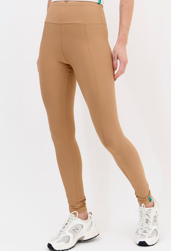 Legging com recorte lisa amêndoa Lance