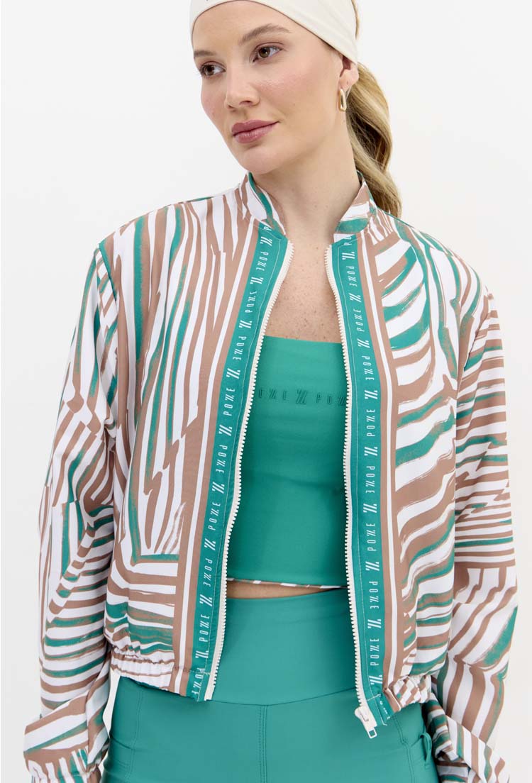 Jaqueta bomber com bolsos estampada Lance