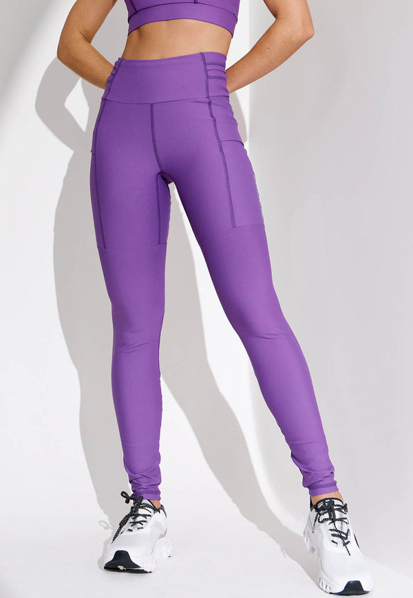 Legging running lisa roxo fusão multibolsos Alquimia
