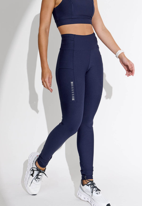 Legging running lisa marinho multibolsos Aqua