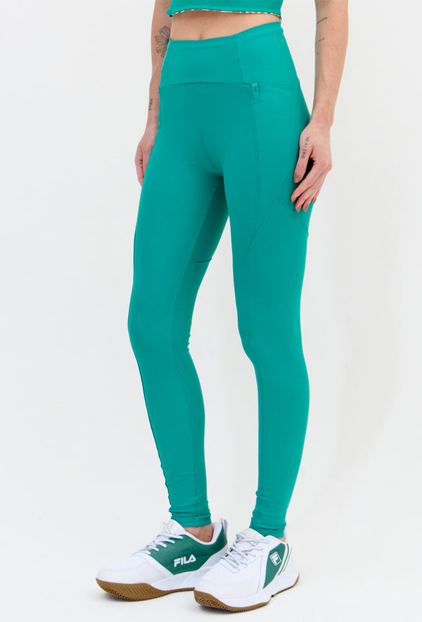 Legging com bolsos lisa verde folha Lance