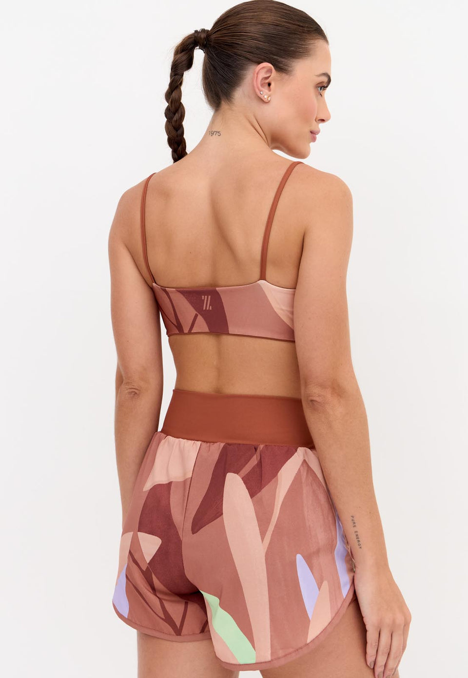 Short duplo estampado com bolso Aura