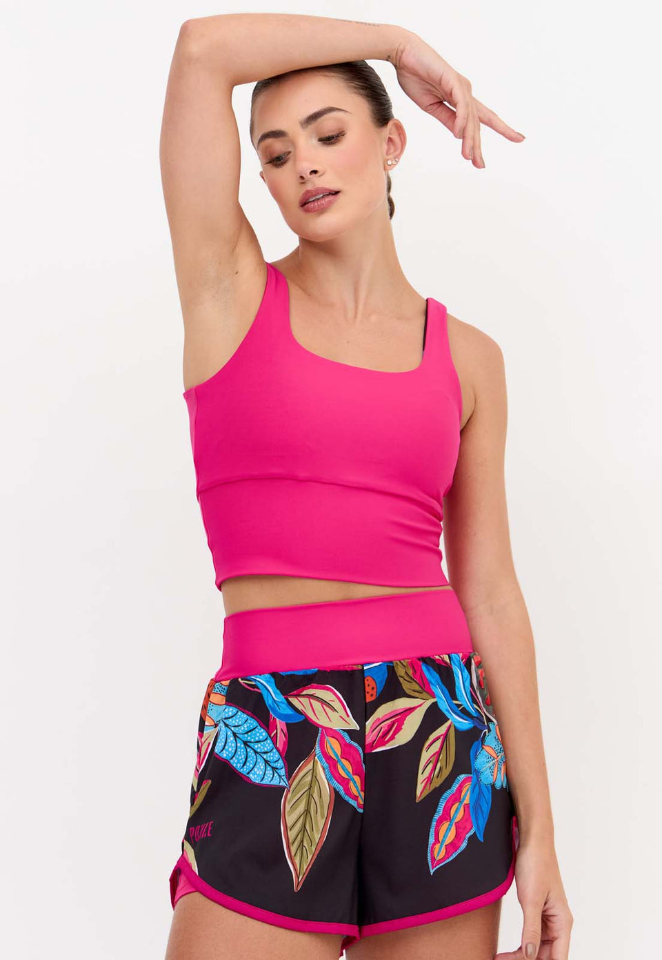 Short duplo estampado com bolso Anoitecer