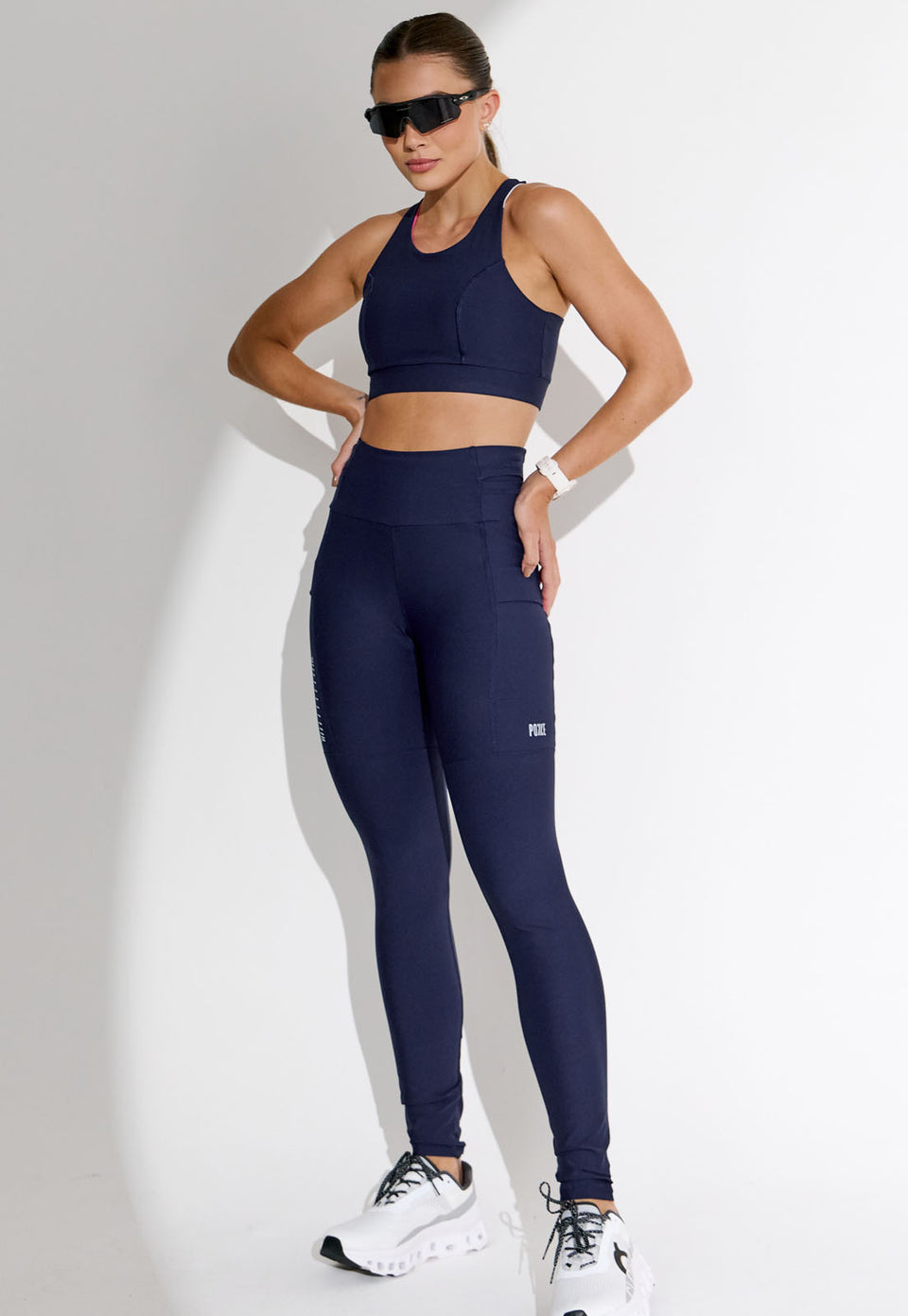 Legging running lisa marinho multibolsos Aqua