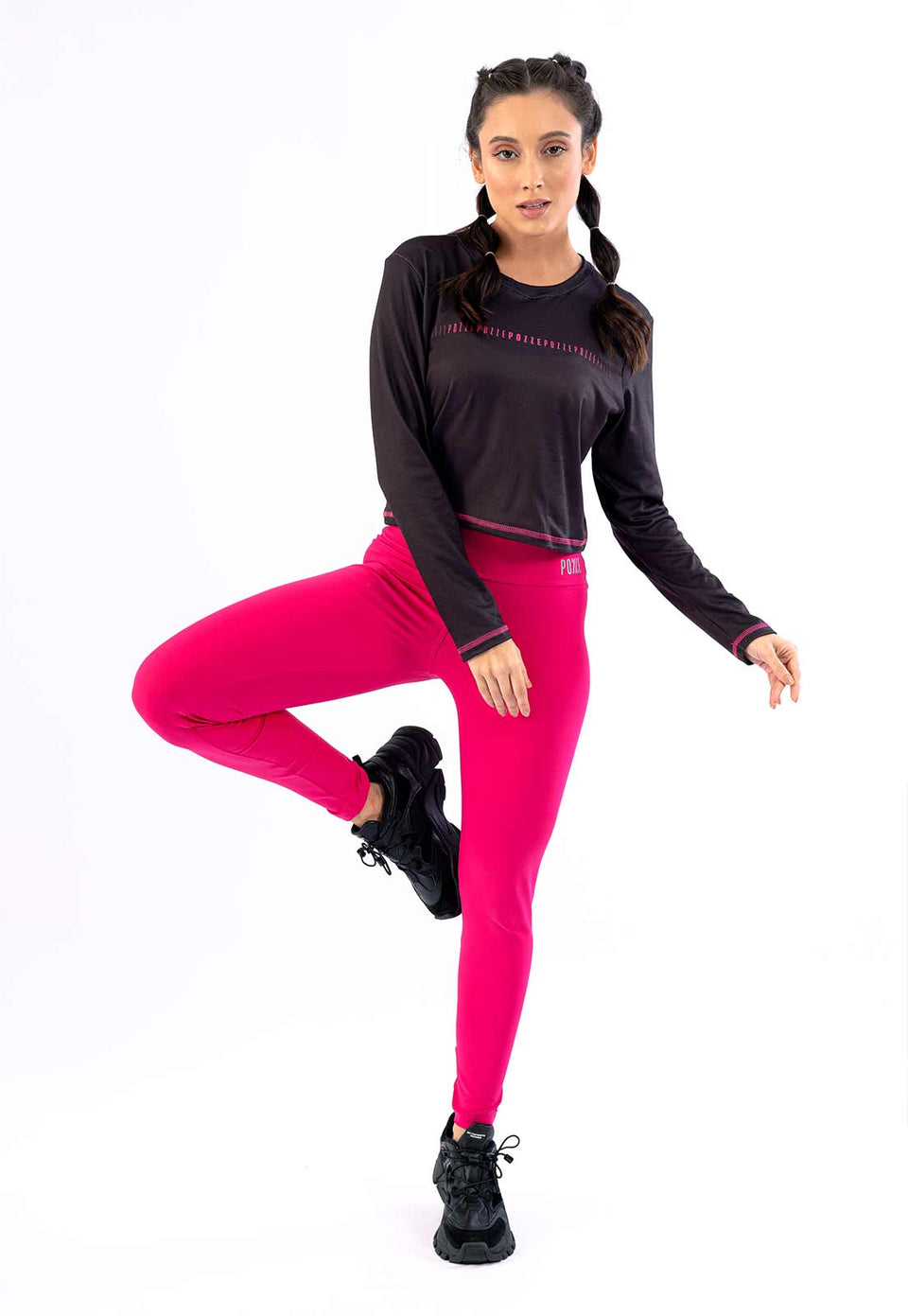 Legging com bolso cós traseiro lisa rosa anoitecer