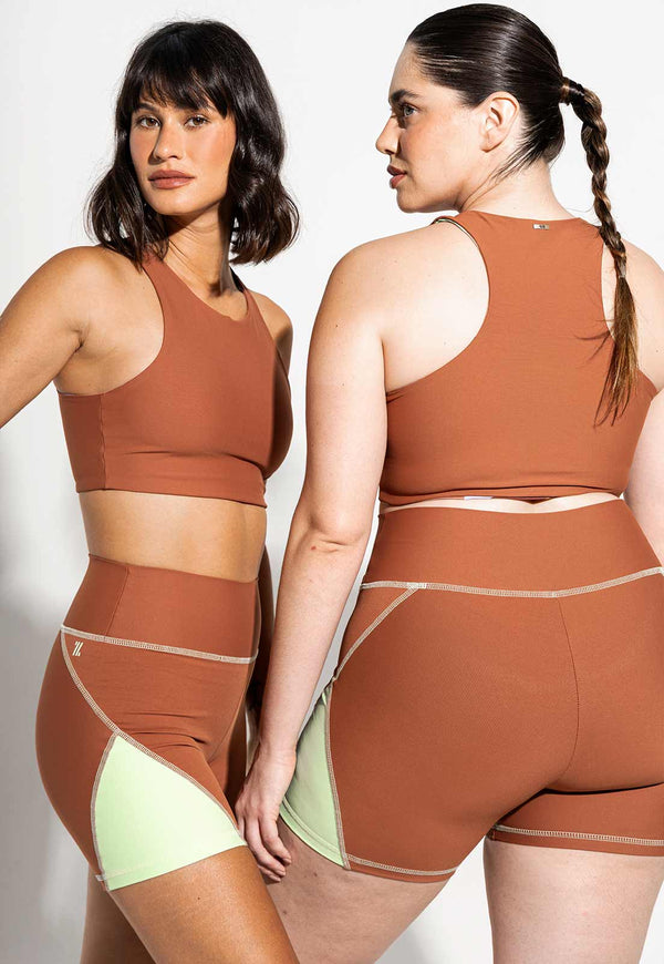 Bermuda bicolor capuccino e verde matcha Aura