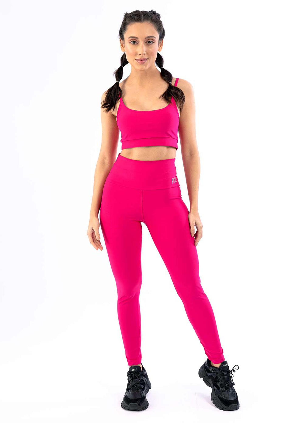 Legging com bolso cós traseiro lisa rosa anoitecer