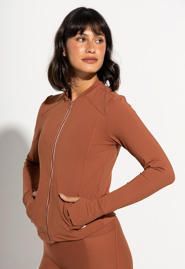 Jaqueta lisa capuccino Aura