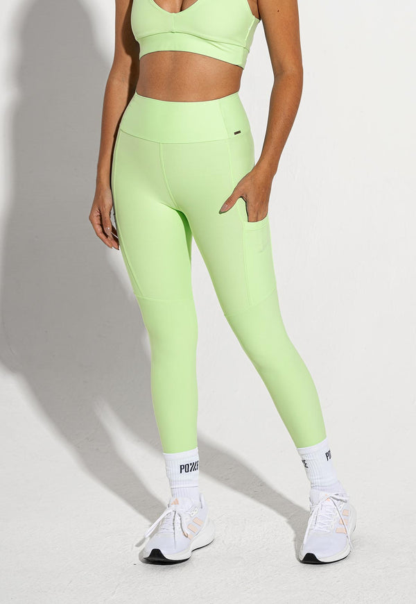Legging lisa verde matcha com bolsos Aura