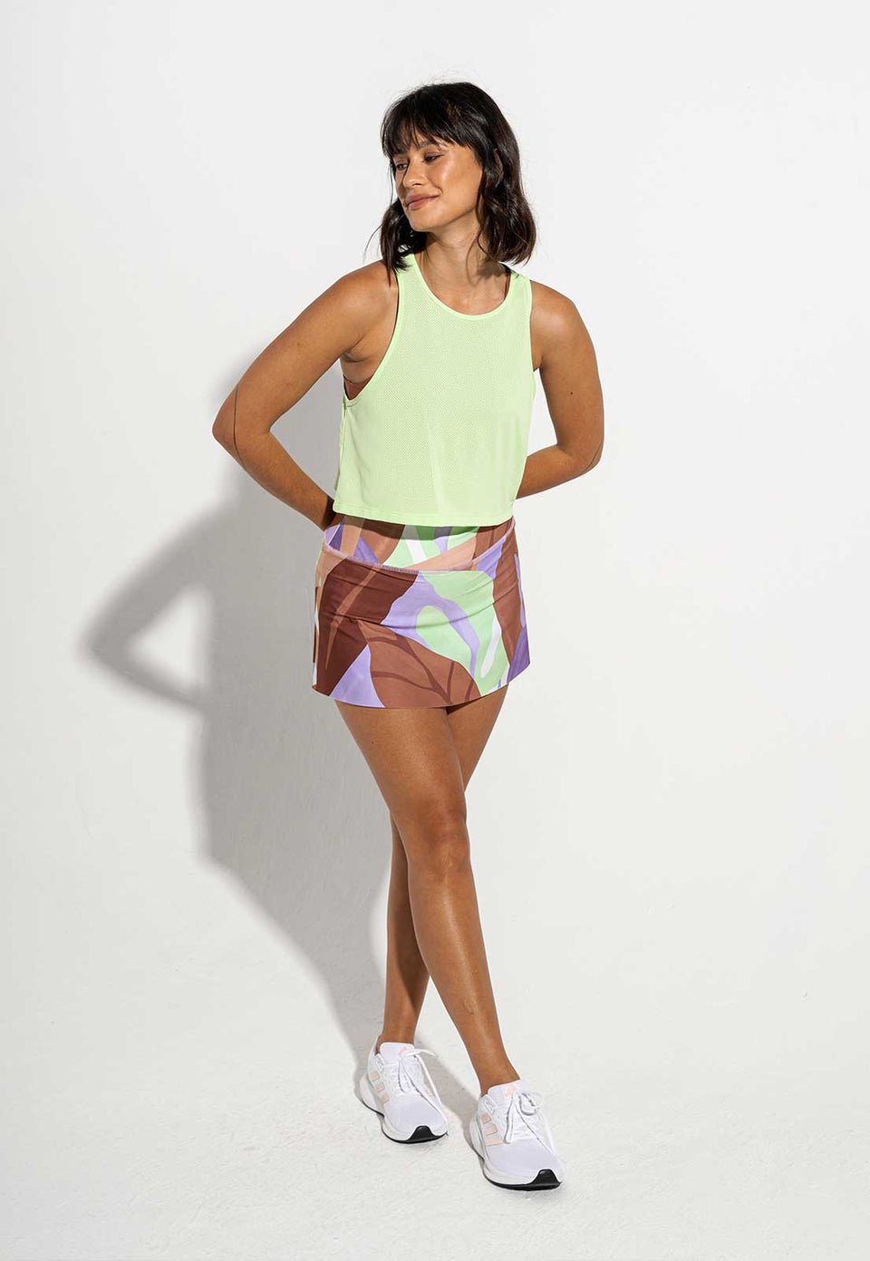 Regata cropped lisa verde matcha Aura