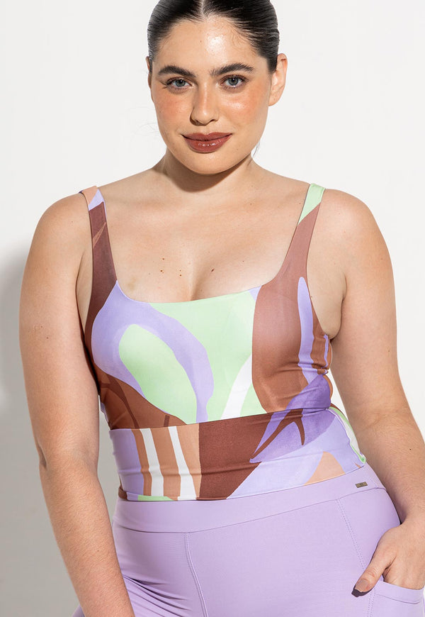 Top longo estampado Aura