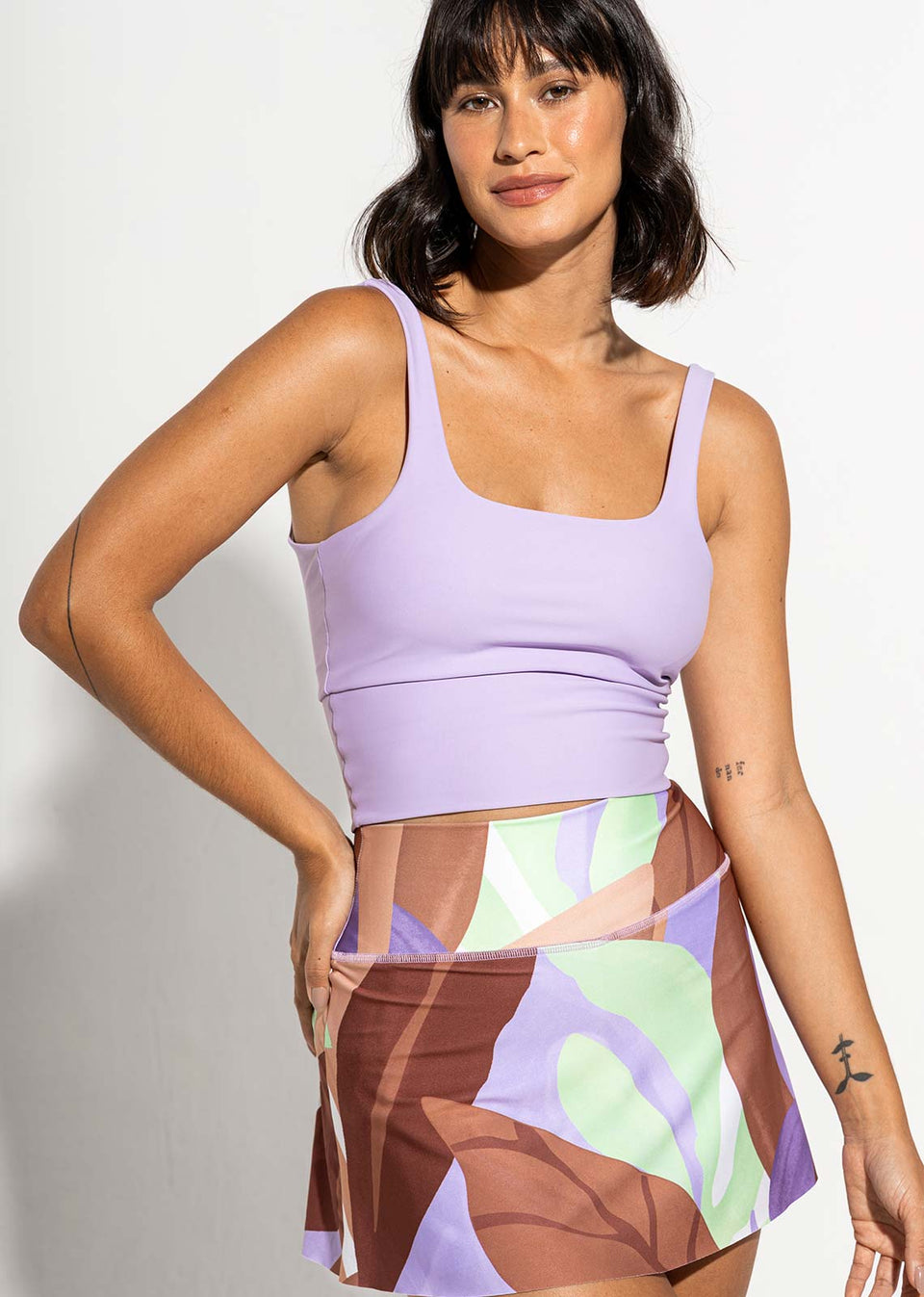 Top longo liso lavanda Aura