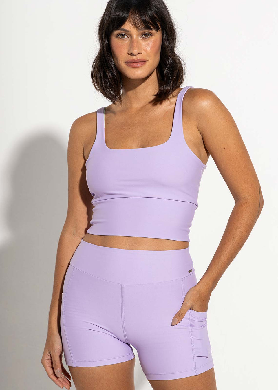 Top longo liso lavanda Aura
