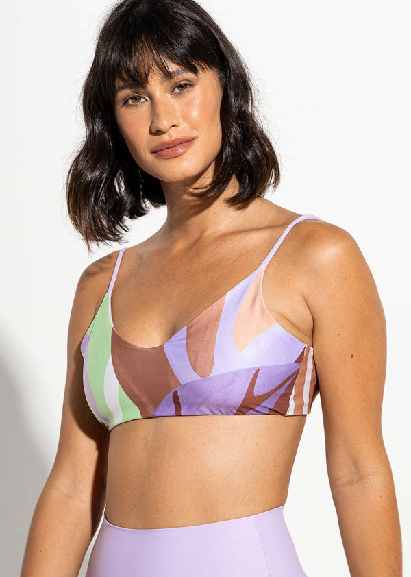 Top alça dupla face liso lavanda Aura
