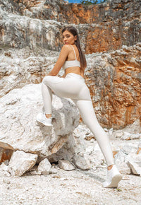 Legging Lisa Bege Luna com bolsos Sinergia