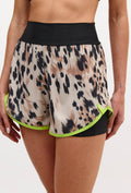 Shorts duplo preto com bolso estampado Pure