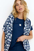 Tshirt alongada nas costas lisa marinho Deep