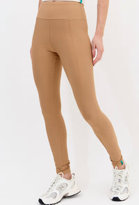 Legging com recorte lisa amêndoa Lance
