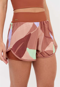 Conjunto Shorts duplo estampado com bolso + Top faixa dupla face com bojo removível Aura