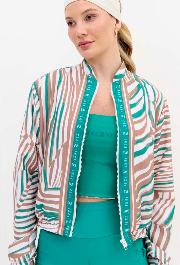 Jaqueta bomber com bolsos estampada Lance