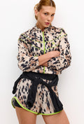Jaqueta bomber com bolsos e recortes estampada Pure