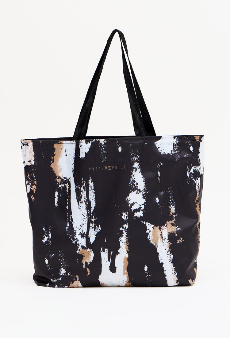 Bolsa de alça dupla face lisa preto e estampada Pulsa