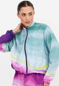 Jaqueta bomber com bolsos estampada Alquimia