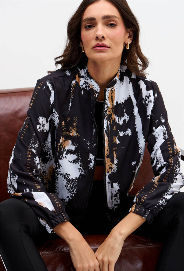 Jaqueta bomber com bolsos estampada Pulsa