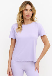 Tshirt alongada nas costas lisa lavanda Aura