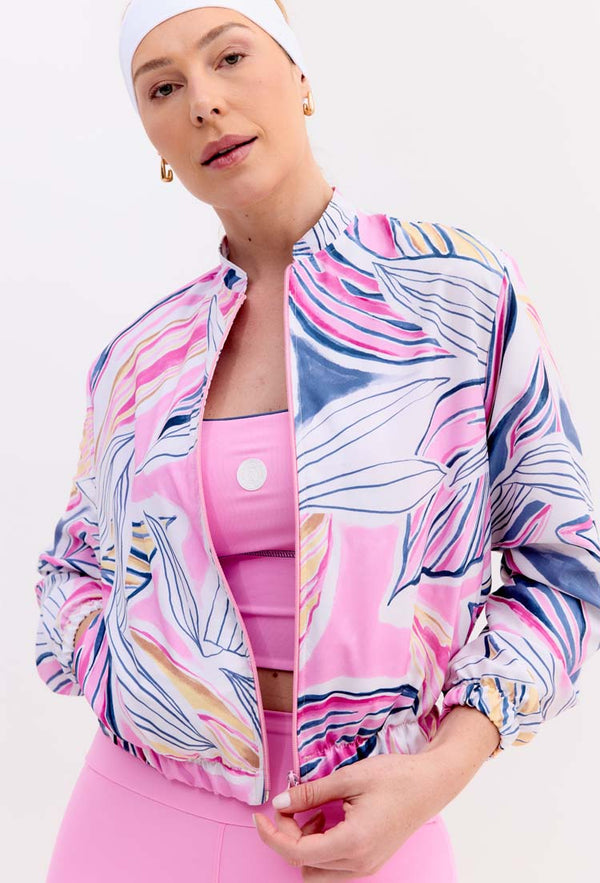 Jaqueta bomber com bolsos estampada Aurora