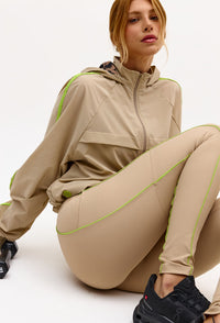 Legging bege árido com vivo verde lima Pure
