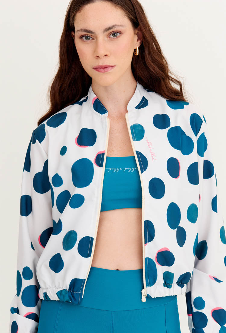 Jaqueta bomber com bolsos estampada poá Al mare