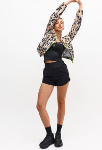 Shorts duplo liso preto com bolso Pure