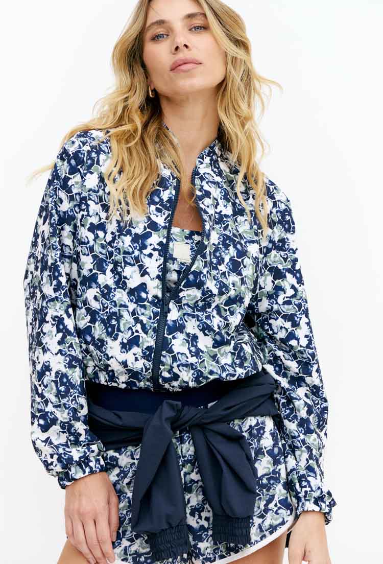 Jaqueta bomber com bolsos estampada Deep