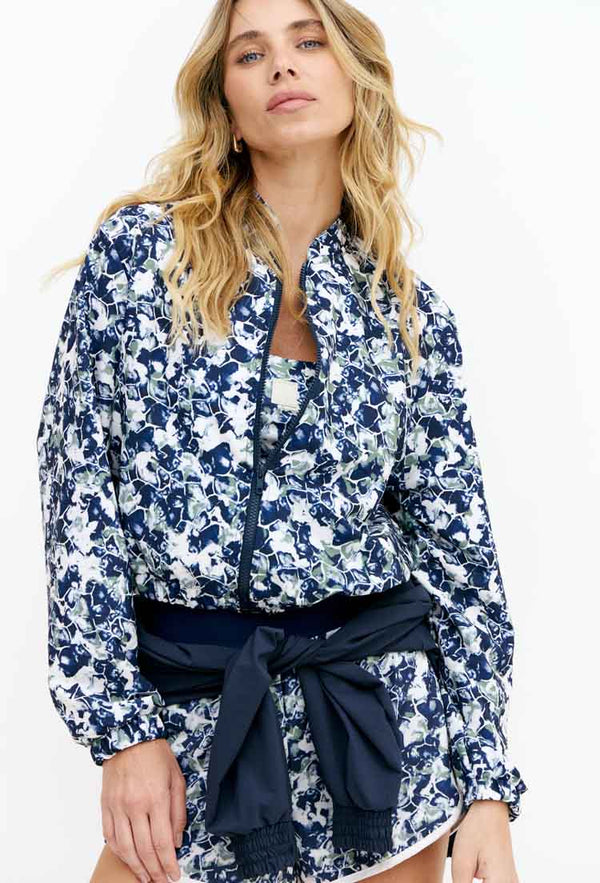 Jaqueta bomber com bolsos estampada Deep