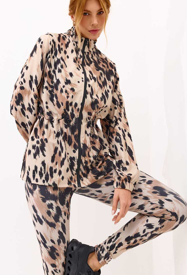 Jaqueta parka alongada corta vento estampada Pure