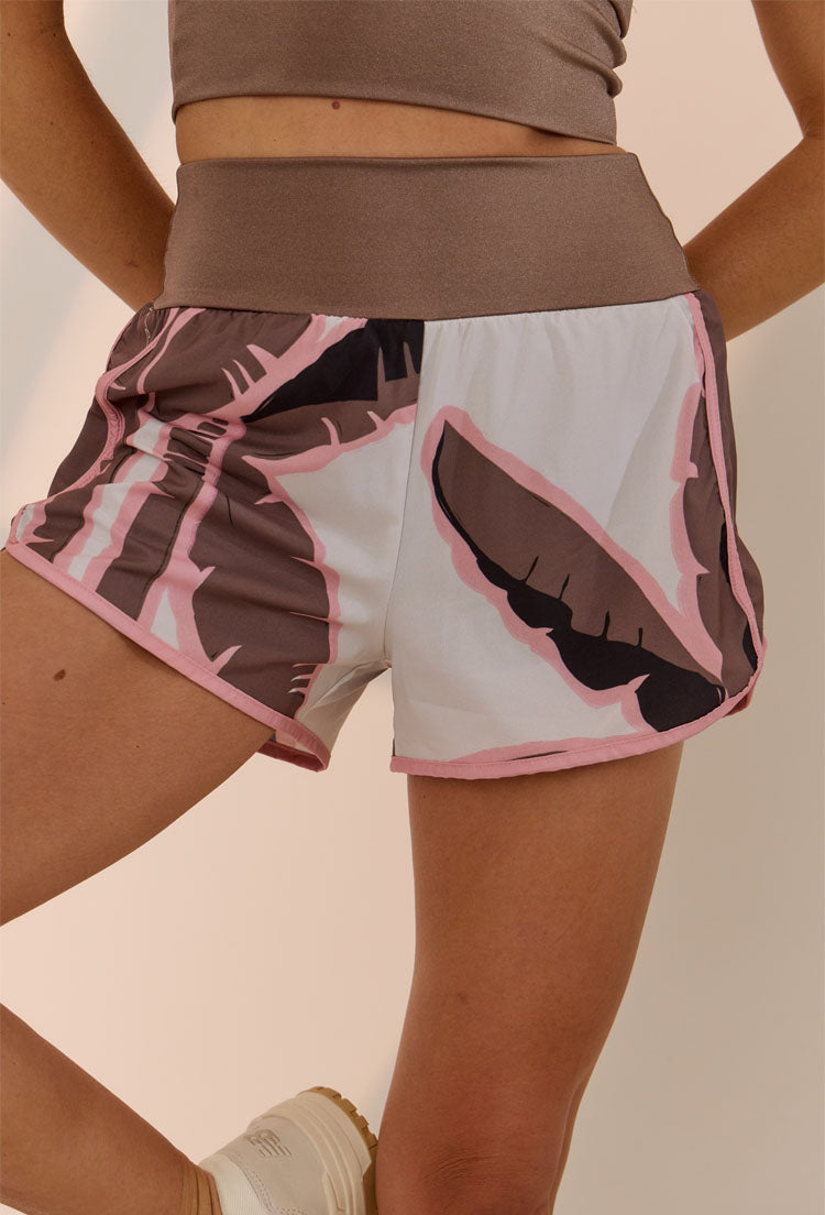 Short duplo estampado com bolsos Solare