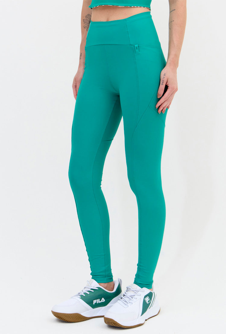 Legging com bolsos lisa verde folha Lance