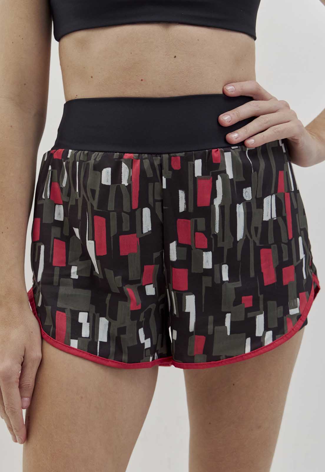 Conjunto Shorts duplo com bolso + Top longo decote quadrado dupla face Voá