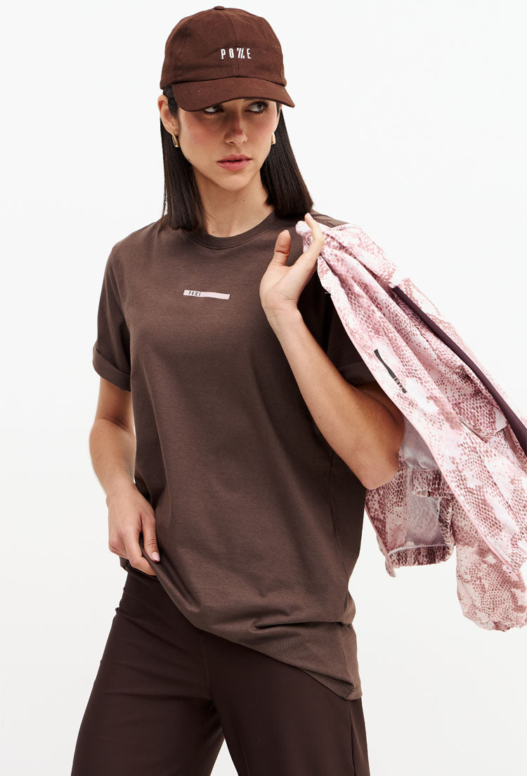 Camiseta lisa marrom café Domma
