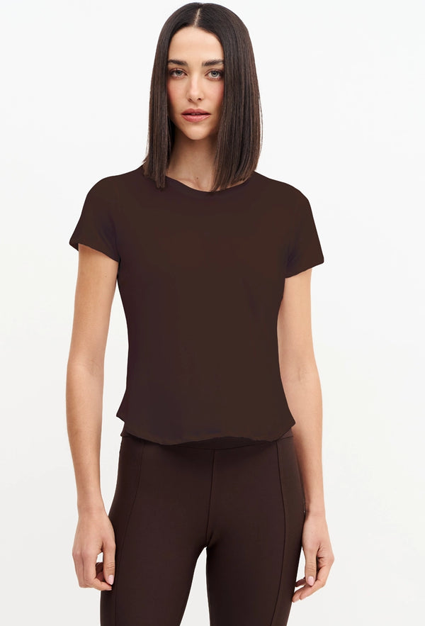 Tshirt slim marrom café Domma