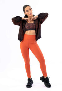 Legging Lisa Bronze com Recortes e Bolsos Anoitecer