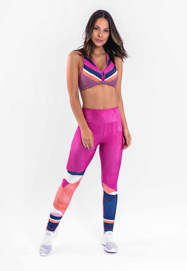 Legging abstrata rosa estampa Acqua