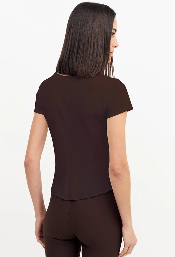 Tshirt slim marrom café Domma