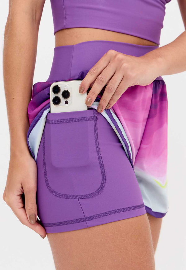 Short duplo estampado com bolso Alquimia