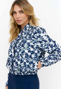 Jaqueta bomber com bolsos estampada Deep