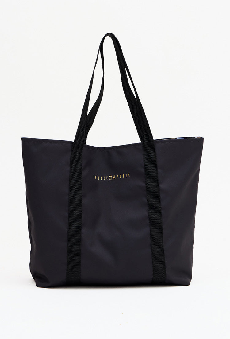 Bolsa de alça dupla face lisa preto e estampada Pulsa
