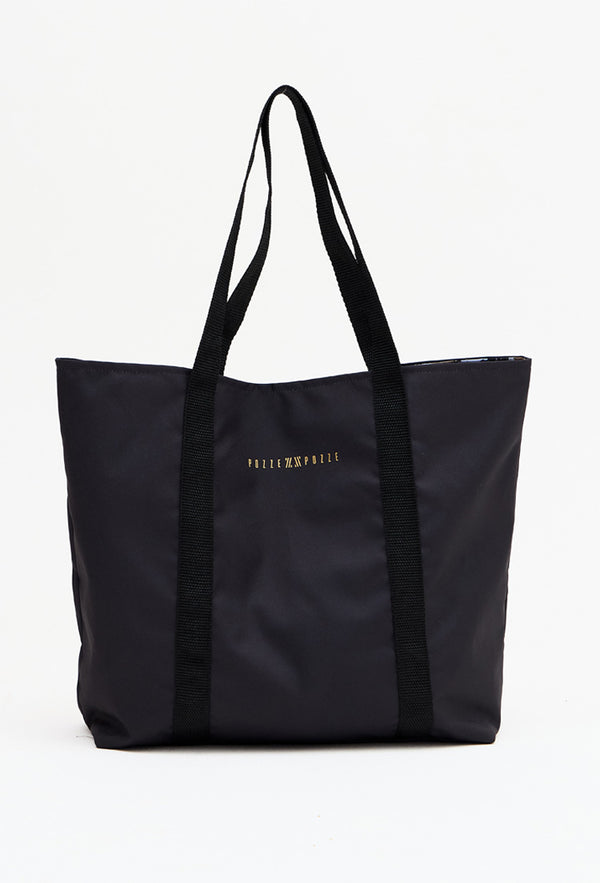 Bolsa de alça dupla face lisa preto e estampada Pulsa