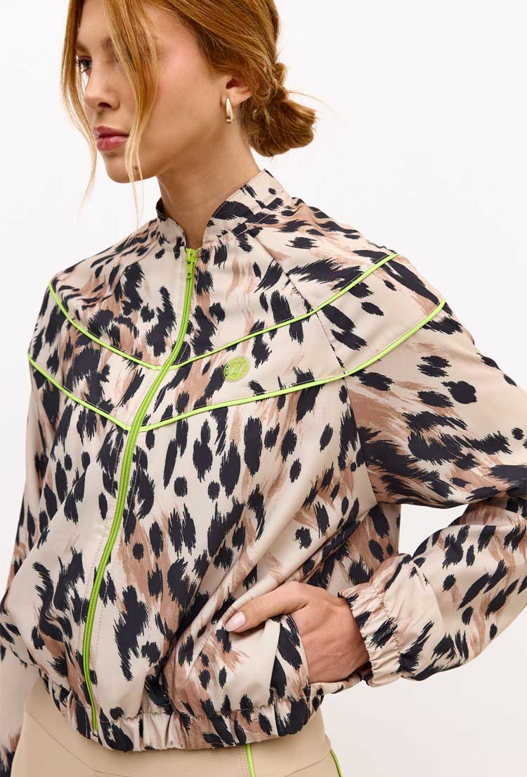 Jaqueta bomber com bolsos e recortes estampada Pure
